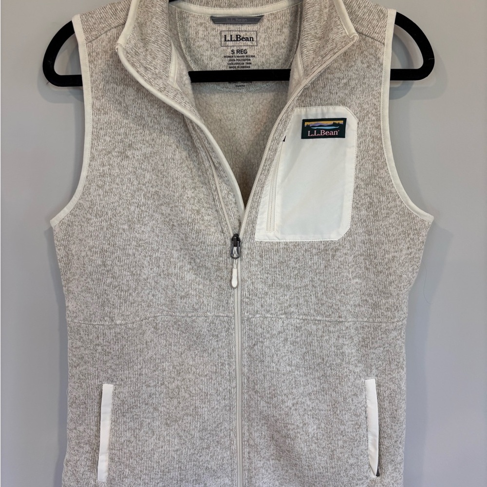 L.L. Bean Cream Fleece Vest - Size Small